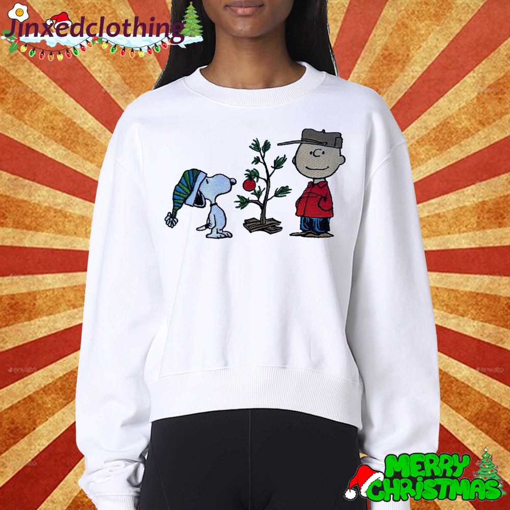 Christmas Embroidery Sweatshirt Snoopy Embroidered Happy Sunday Snoopy 